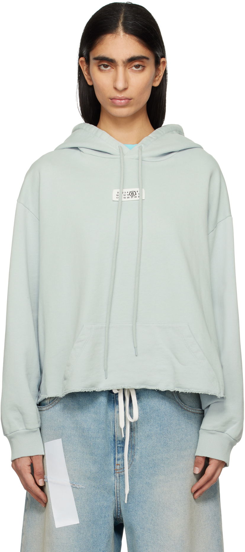 Sweatshirt Maison Margiela MM6 Maison Margiela Raw Hem Logo Hoodie Grøn | S52GU0235 M25012