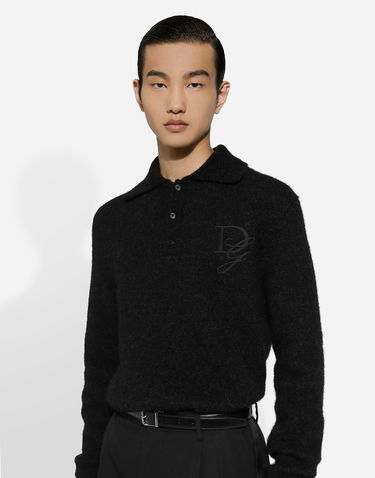 Polo skjorte Dolce & Gabbana Polo-shirt Long-sleeved Embroidered Logo Grå | GXZ48ZJFMIMN1254, 3