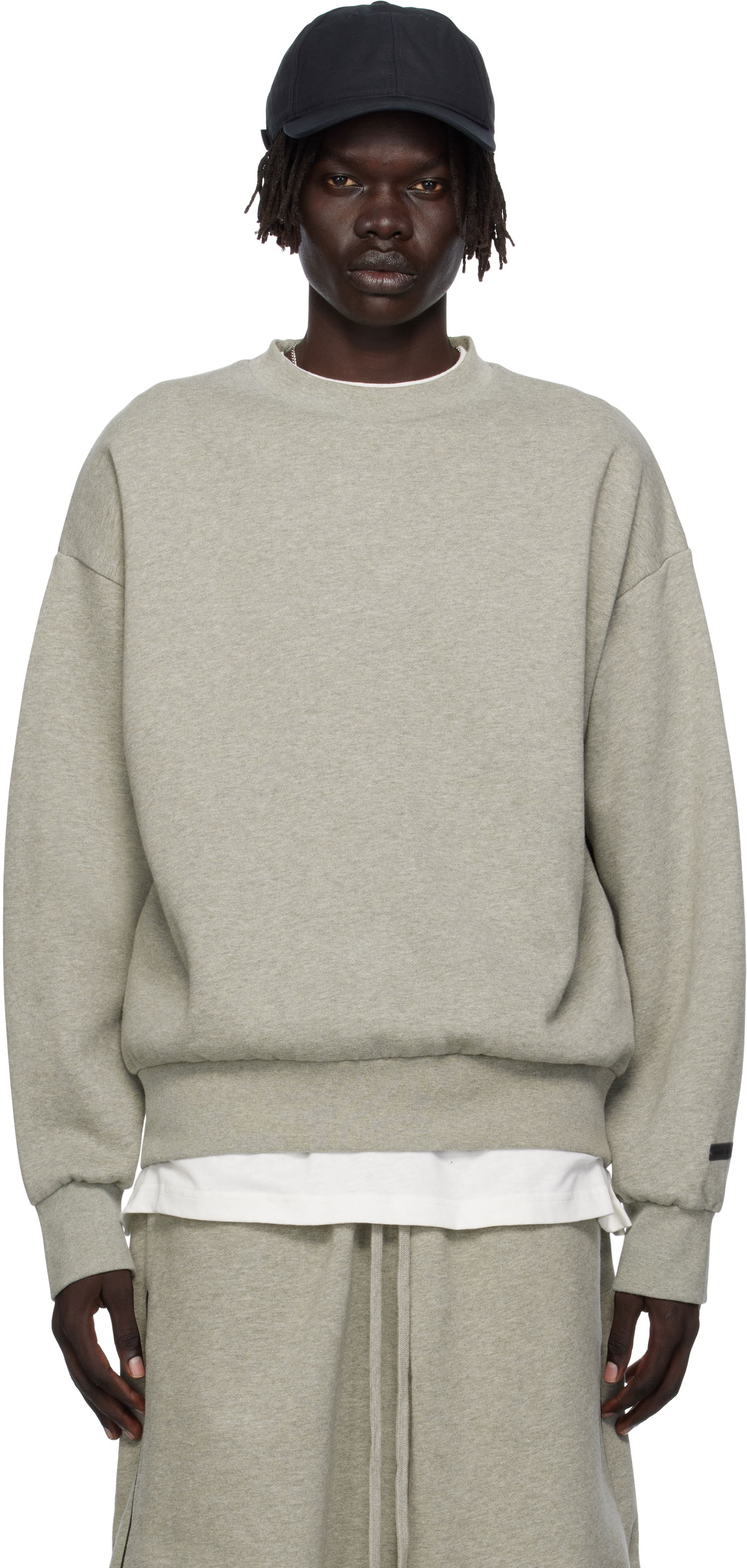 Sweatshirt Fear of God Fear of God ESSENTIALS Classic Fit Fleece Crewneck Sweatshirt Grå | 192SP252045F, 0