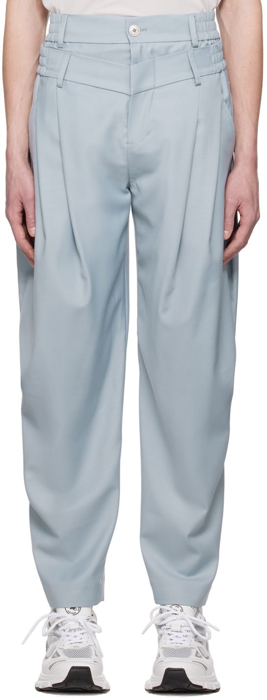 Bukser Feng Chen Wang Feng Chen Wang Double Waistband Trousers Blå | FUS15TR05