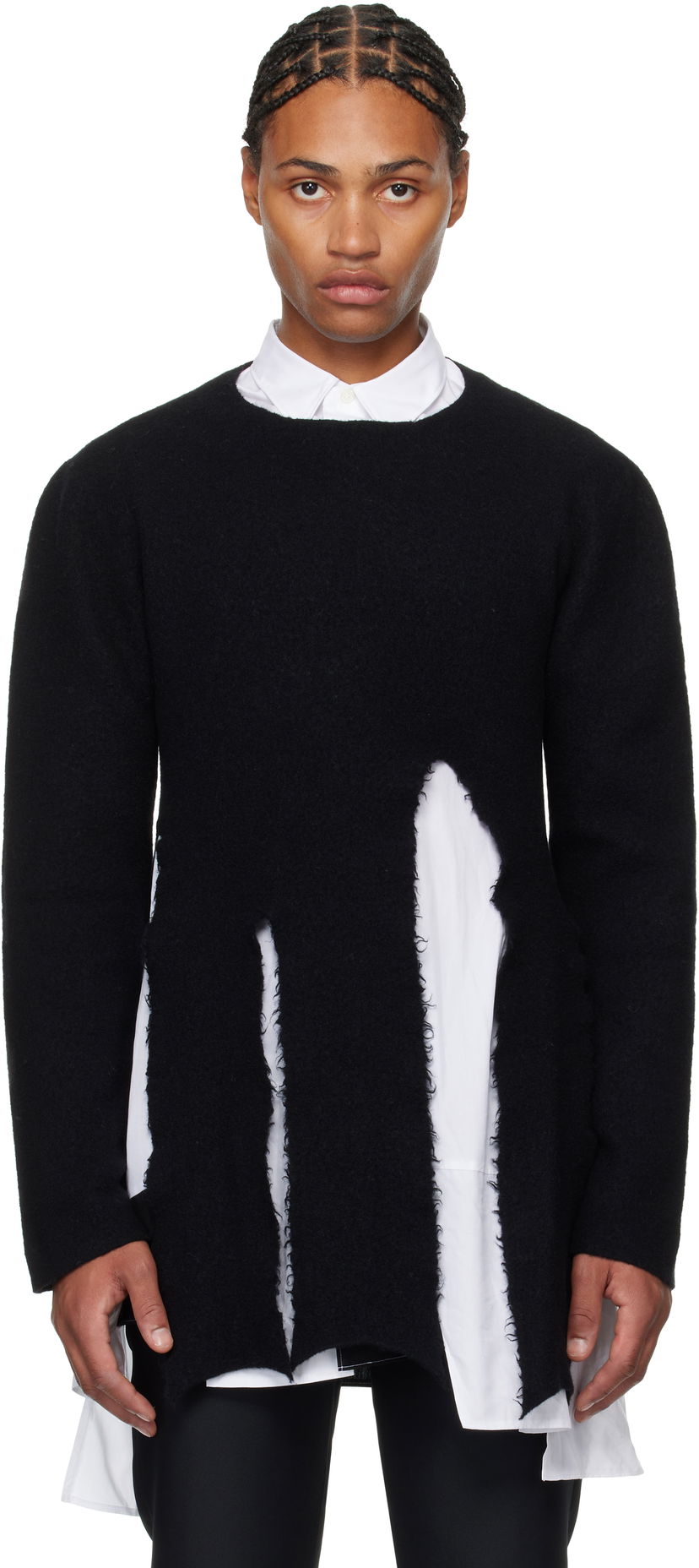 Sweater Comme des Garçons Crewneck Wool Sweater Sort | PN-N008-051