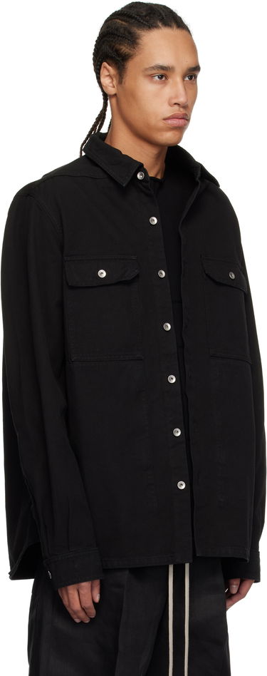Skjorte Rick Owens Rick Owens DRKSHDW Hollywood Organic Cotton Overshirt Beige | DU01E3755 CVS, 4