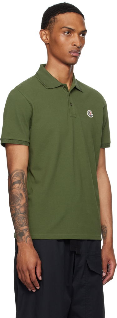 Polo skjorte Moncler Moncler Logo Patch Cotton Piquet Polo Hvid | K20918A0001484556, 4