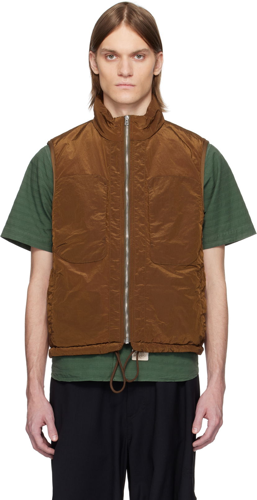 Vest Ranra RANRA Treker Shiny Nylon Vest Brun | AMSS25VE01551