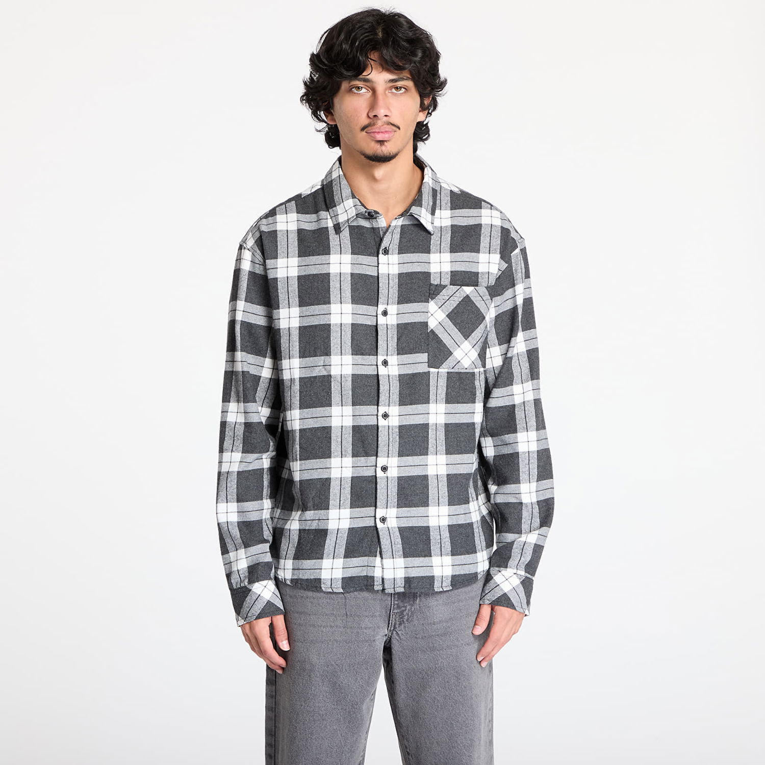 Skjorte Urban Classics Shirt Boxy Checked Grå | TB6325-01219, 0