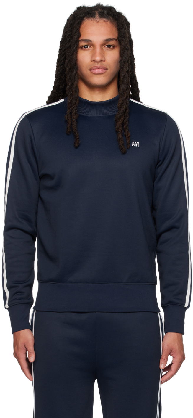 Sweatshirt AMI SSENSE x Sweatshirt Mørkeblå | SPHSW018.JE0005.4003, 0