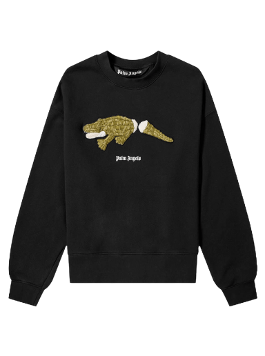Sweater Palm Angels Croco Crewneck Sort | PMBA026R21FLE0021055