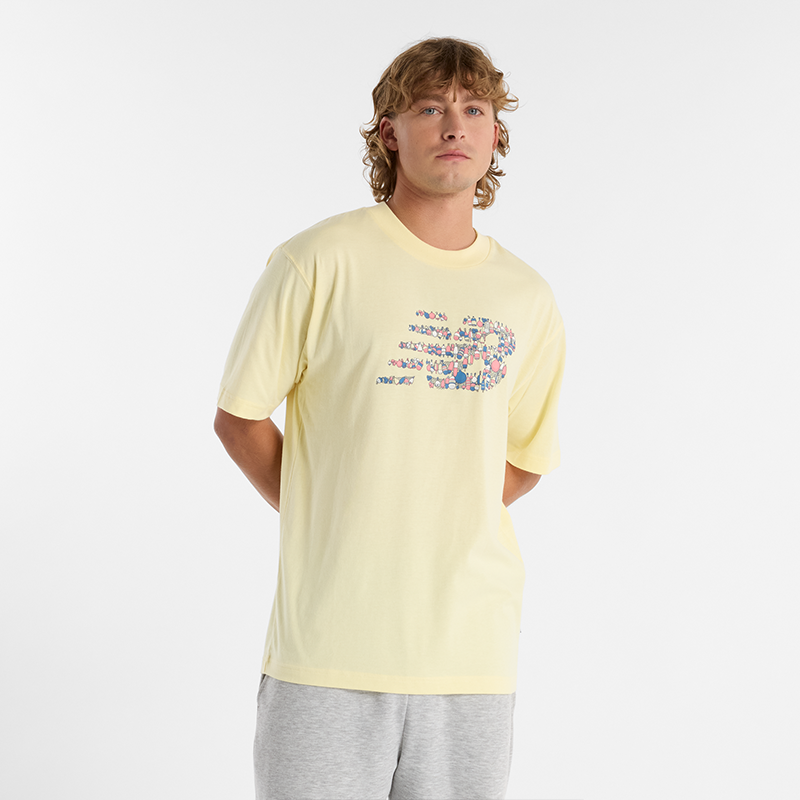 T-shirt New Balance Printed Logo T-Shirt Gul | NBMT51920PRC
