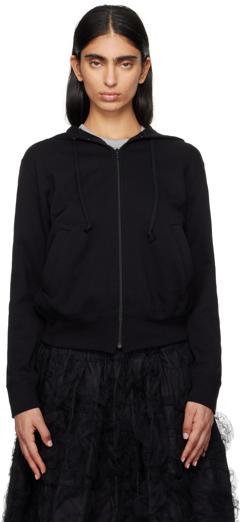 Sweatshirt Comme des Garçons 'Heart On Back' Zip Hoodie Sort | T342