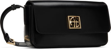 Skuldertaske Anine Bing Black Leather Crossbody Bag with Logo Plaque Sort | A-13-10242-050, 1