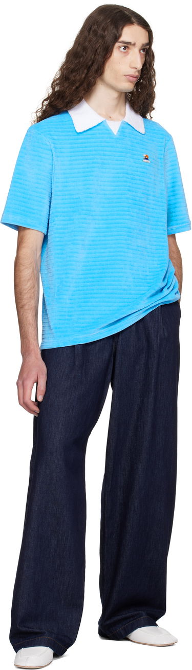 Polo skjorte Casablanca Casablanca Knit Piqué Polo Blå | MPF25-JTP-243-03, 3
