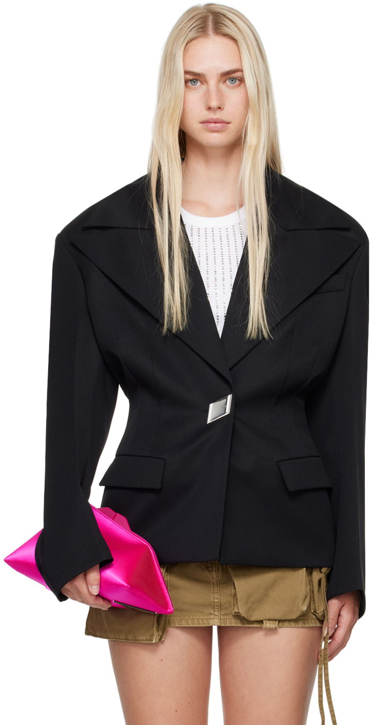 Jakke The Attico Attico Single-Breasted Blazer Sort | 247WCG63 W046