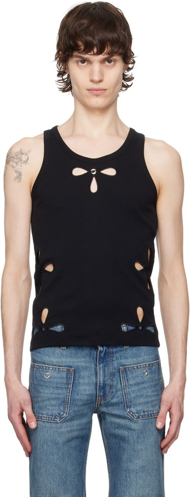 Tanktop Coperni Coperni Petal Embroidered Tank Top Sort | COPJS123F5012MEN, 0