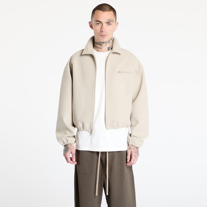 Jakke Fear of God Fear of God Essentials Bonded Canvas Zip-Up Jacket Beige | 202SP258061F-198