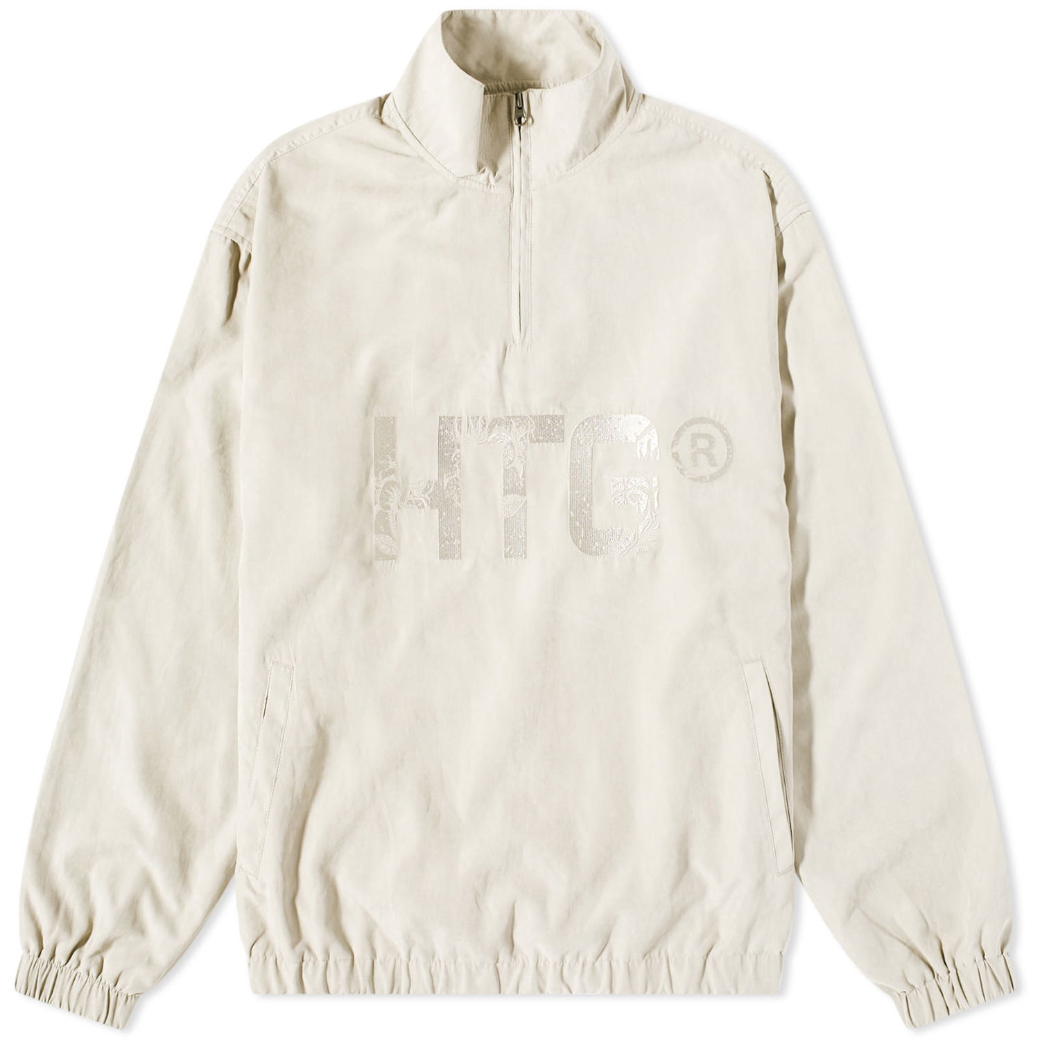Sweatshirt Honor The Gift HTG Quarter Zip Hoodie Hvid | HTG230167-BONE, 0
