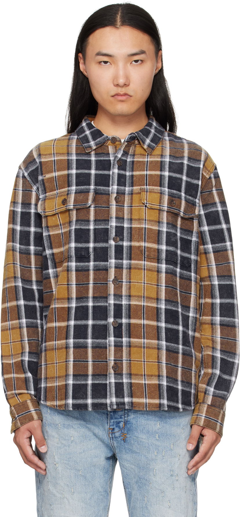 Skjorte Ksubi Ksubi Rosebowl Long Sleeve Plaid Shirt Gul | MFA25SH021