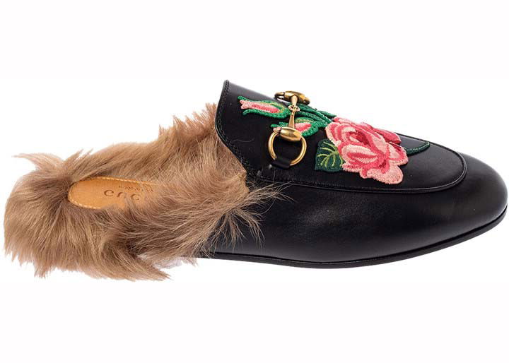 Sneakers og sko Gucci Floral Embroidered Princetown Mules Black (Women's) Sort | 448562 DKHH0 1063, 0