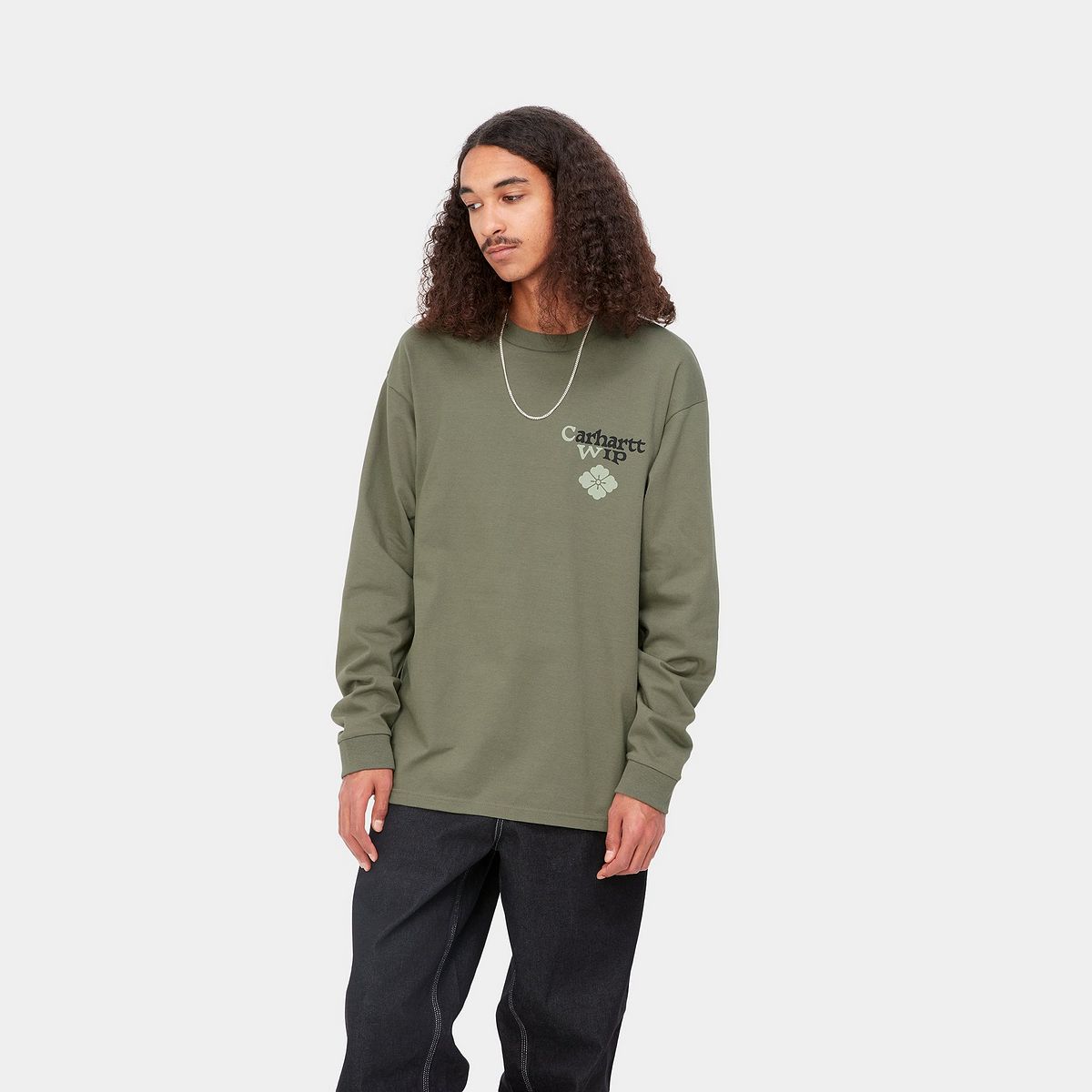 T-shirt Carhartt WIP L/S Buffalo T-Shirt Grøn | I031388_1CJ_XX, 0