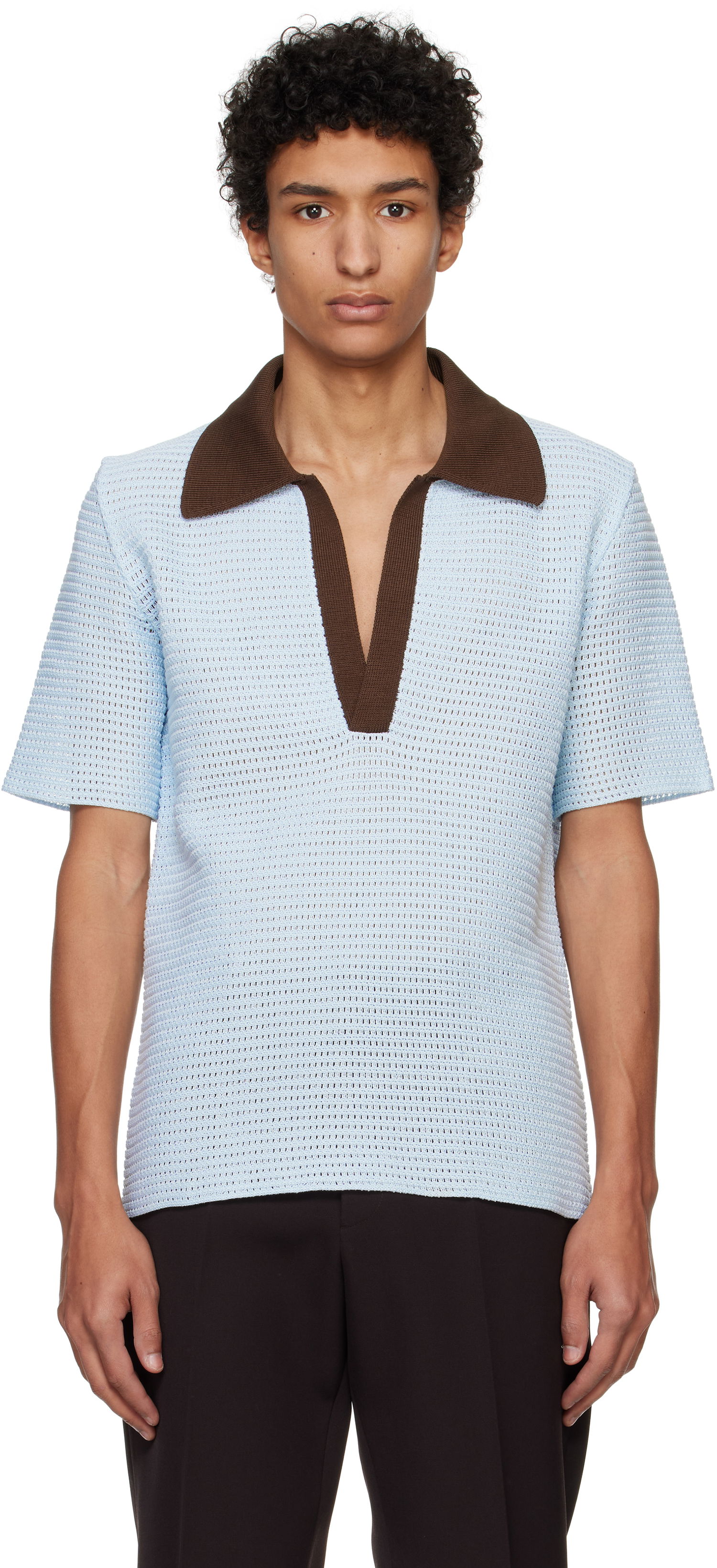 Sweater Jil Sander Jil Sander Knitted Polo Blå | J22GL0113_J15434, 0
