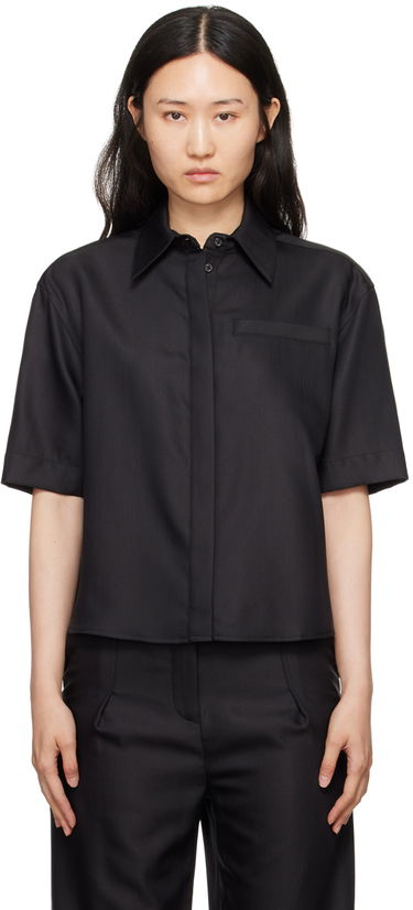 Skjorte Loulou de Saison Loulou de Saison Idana Short Sleeve Shirt Sort | IDANA, 0