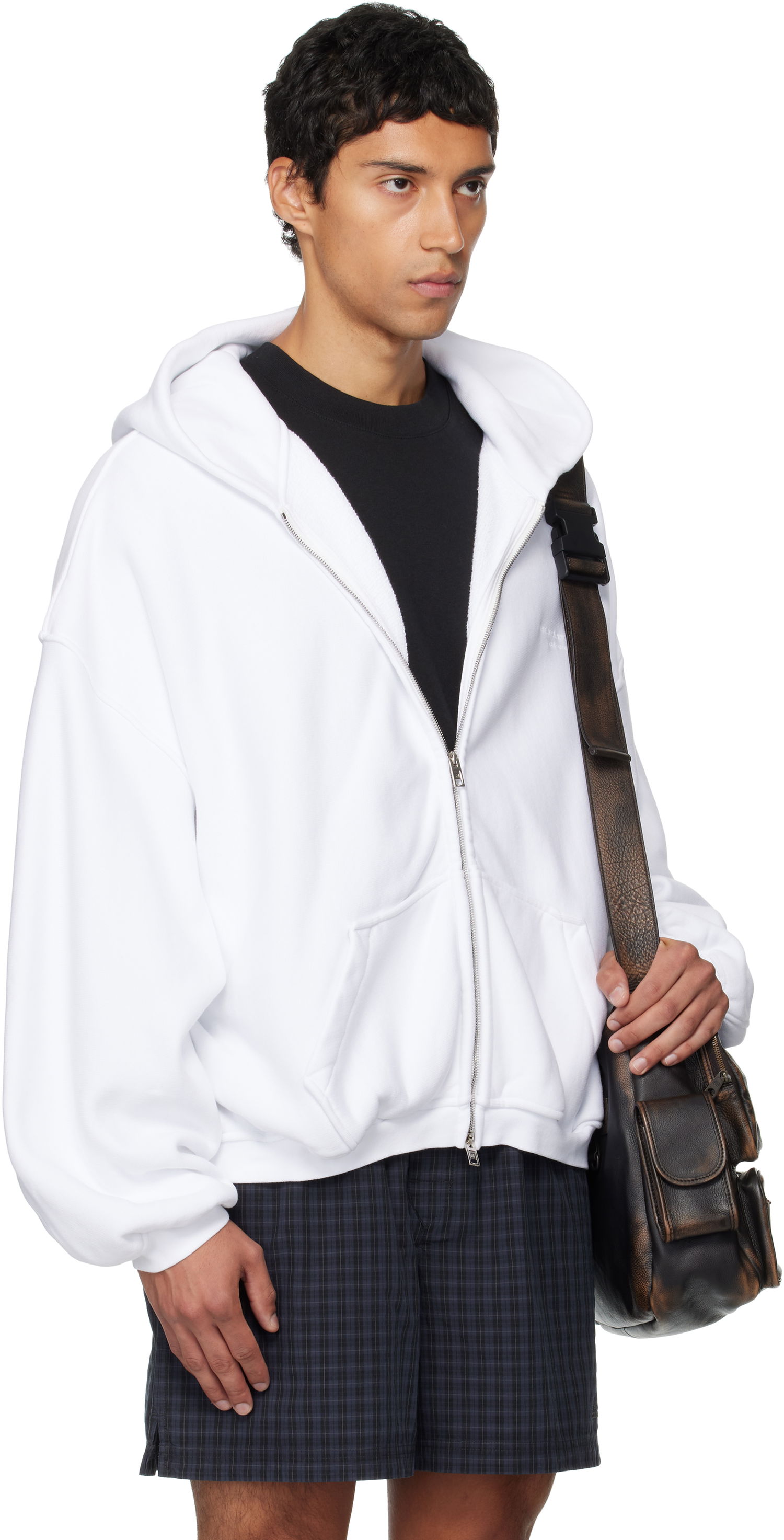 Sweatshirt Alexander Wang Alexander Wang Zip Hoodie Hvid | UCC3252065, 1