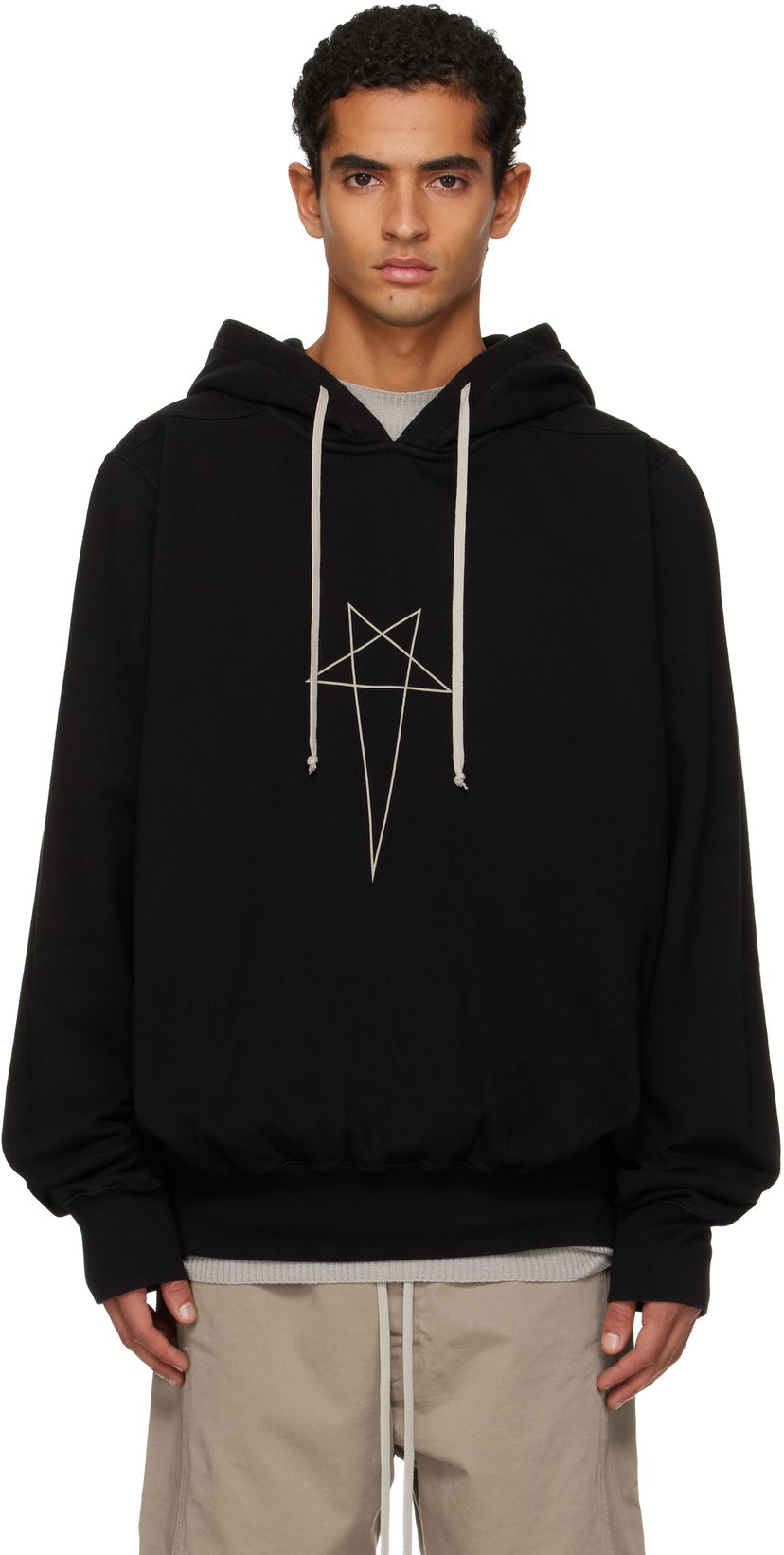Sweatshirt Rick Owens DRKSHDW Penta Oversized Hoodie Sort | DU02E7262 FEP3P