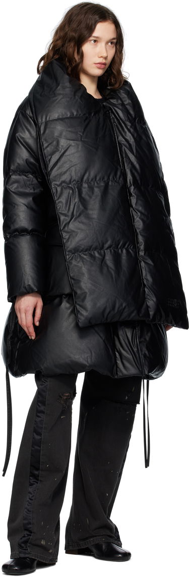 Puffer jakke Maison Margiela MM6 Maison Margiela Faux-Leather Puffer Jacket Sort | S52AA0193 S53057, 3