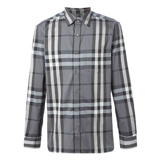 Skjorte Burberry Burberry Plaid Long Sleeve Shirt Grå | 39835371