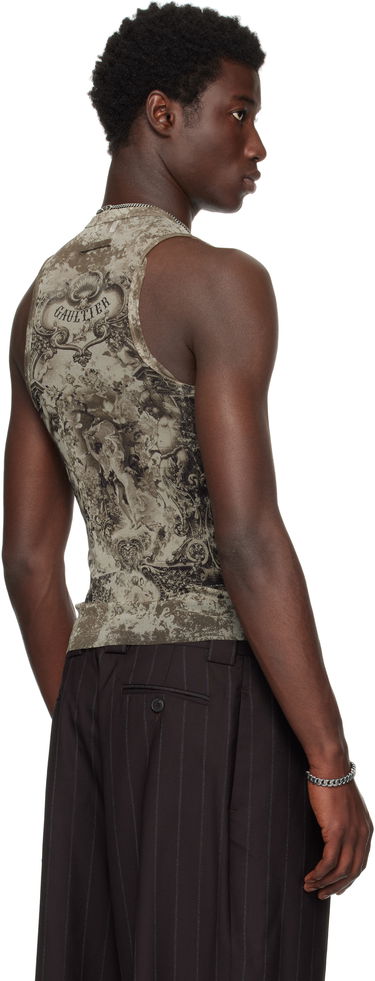 Tanktop Jean Paul Gaultier Jean Paul Gaultier Oversized Medallion Tank Top Grøn | 25/03-W-TO304-M006P-6965, 2
