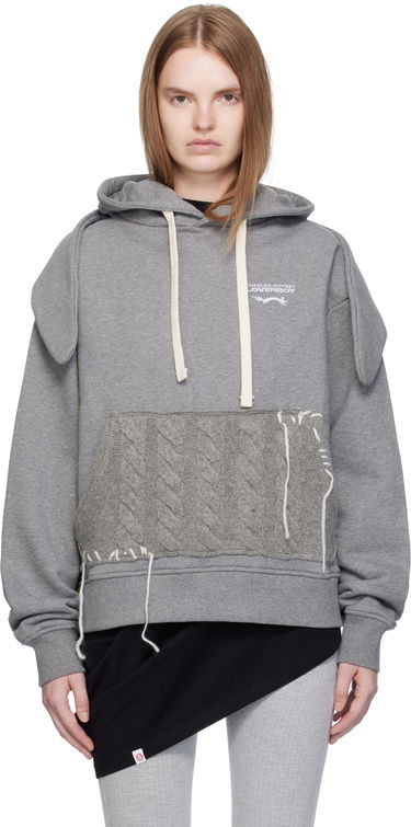 Sweatshirt Charles Jeffrey Loverboy Charles Jeffrey LOVERBOY Patch Rabbit Ears Hoodie Grå | 52081002, 0