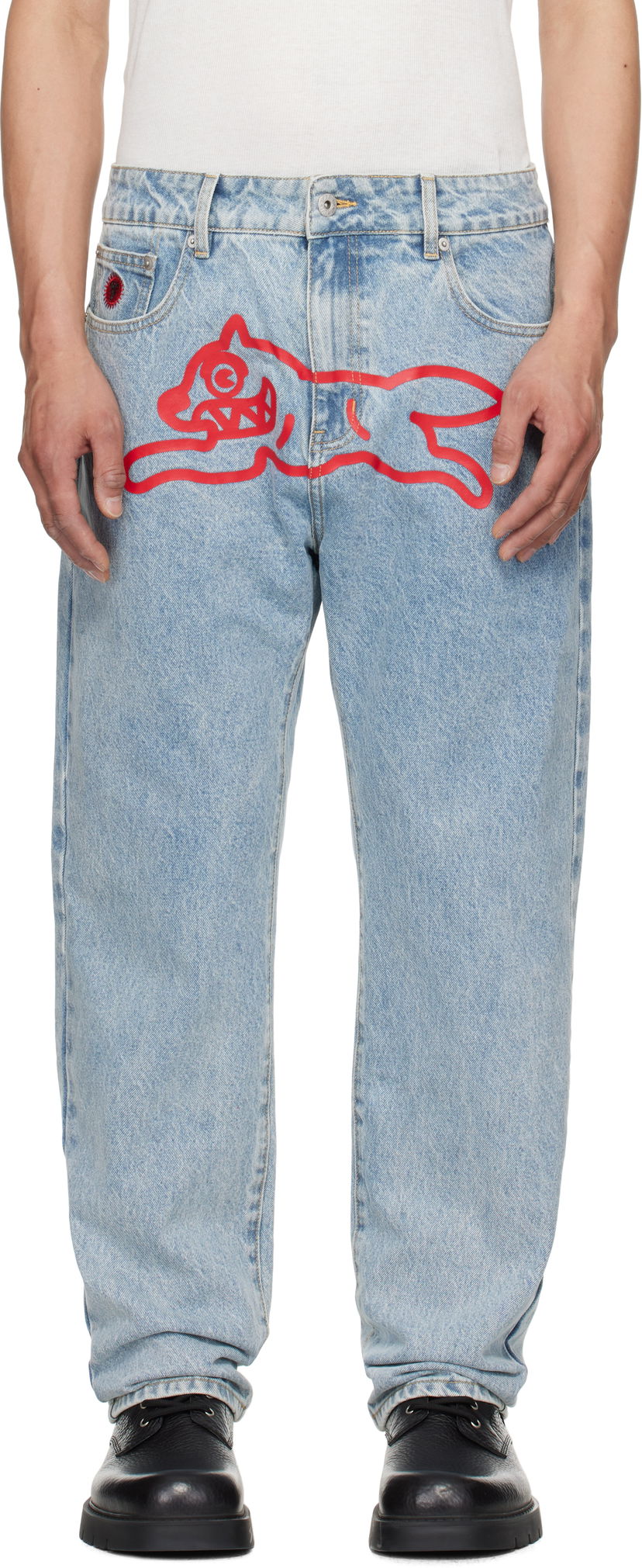 Jeans BBC IceCream ICECREAM Running Dog Denim Jeans Blå | ICD25102