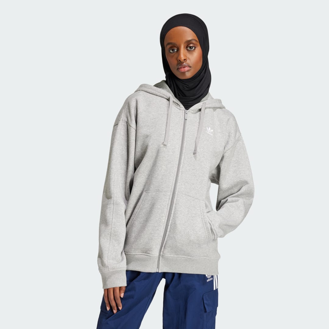 Sweatshirt adidas Performance Essentials Full-Zip Fleece Grå | IY9622, 1