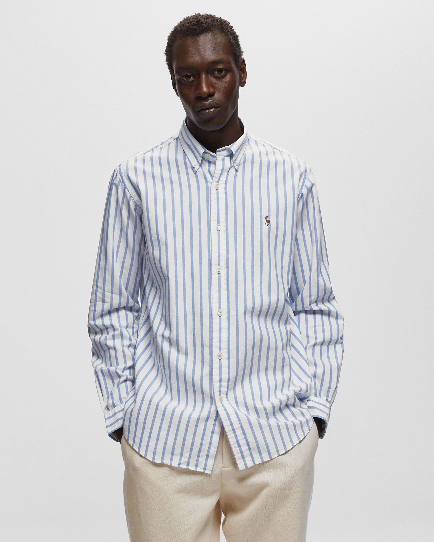 Skjorte Polo by Ralph Lauren Custom Fit Striped Oxford Shirt Flerfarvet | 710906622001, 1
