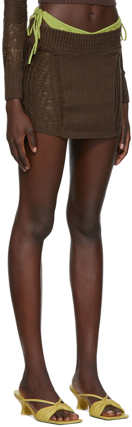 Nederdel GUIZIO Guizio Knit Mini Skirt Brun | MCMS 2, 1