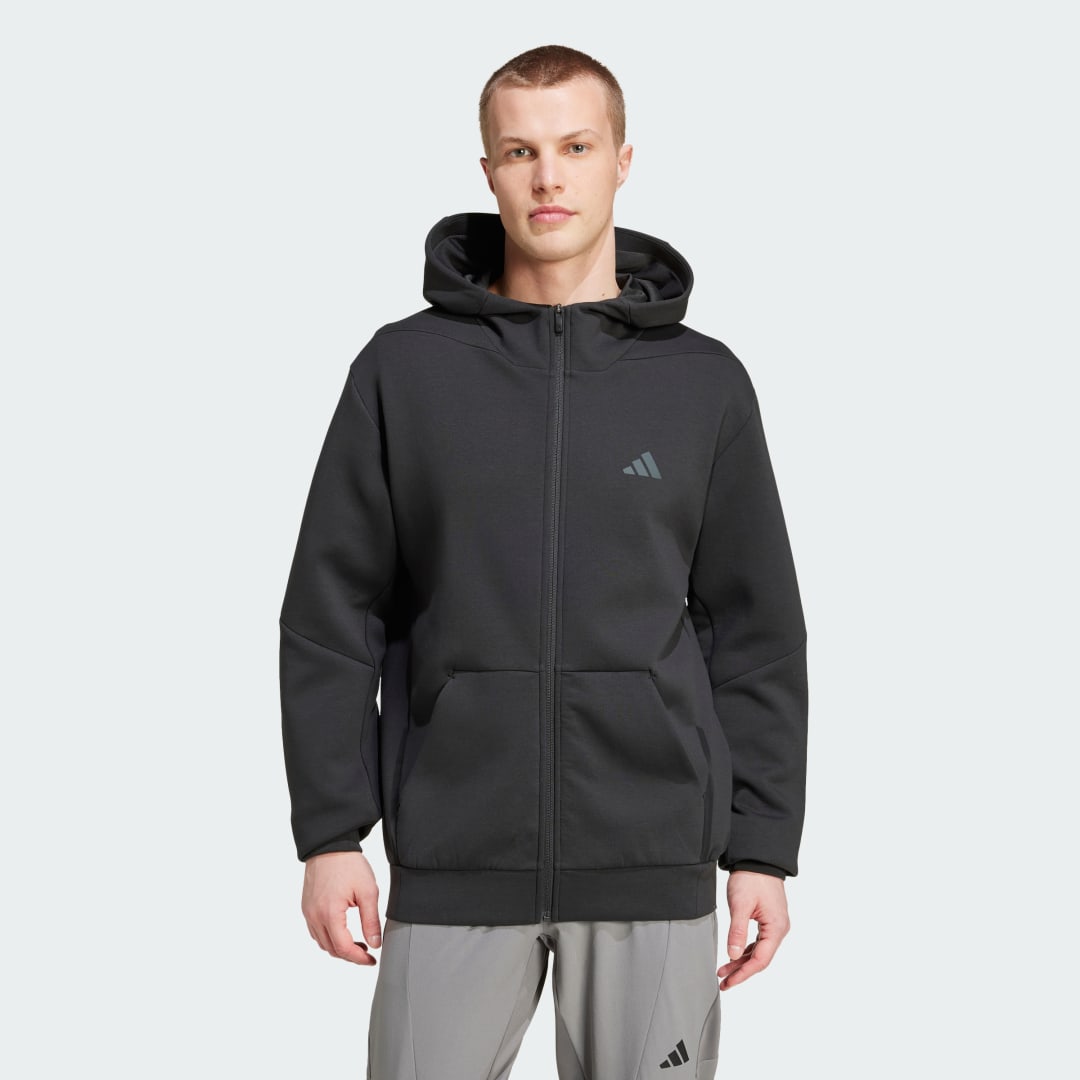 Sweatshirt adidas Performance Training Full-Zip Hoodie Sort | IY1131, 0