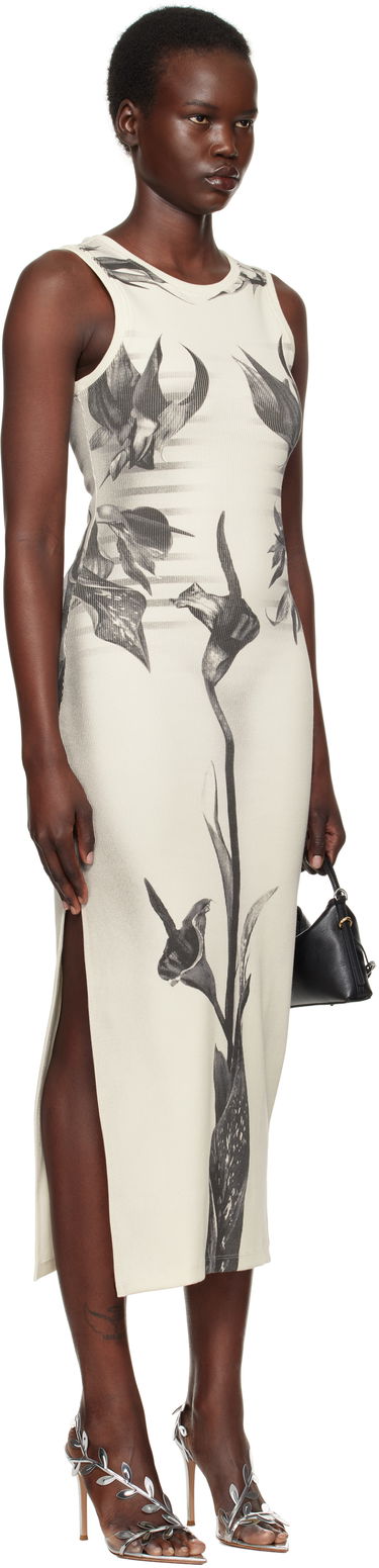 Kjole Jean Paul Gaultier Jean Paul Gaultier Flower Body Morphing Marinière Maxi Dress Beige | 25/33-F-RO360-J579-010200, 1