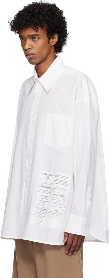 Skjorte Maison Margiela MM6 Maison Margiela Newspaper Print Shirt Hvid | SH0DT0027 M35152, 3