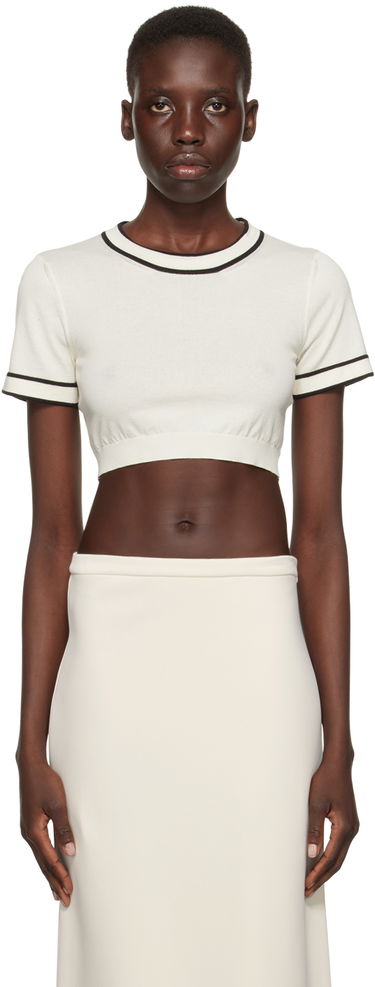 Crop top Max Mara Max Mara Uscio Cropped T-Shirt Hvid | 2411361042600, 0
