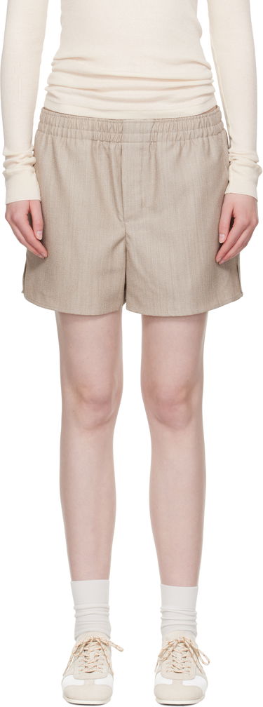 Shorts AMI AMI Paris Wool Elasticated Shorts Beige | USO117.WV0065, 0