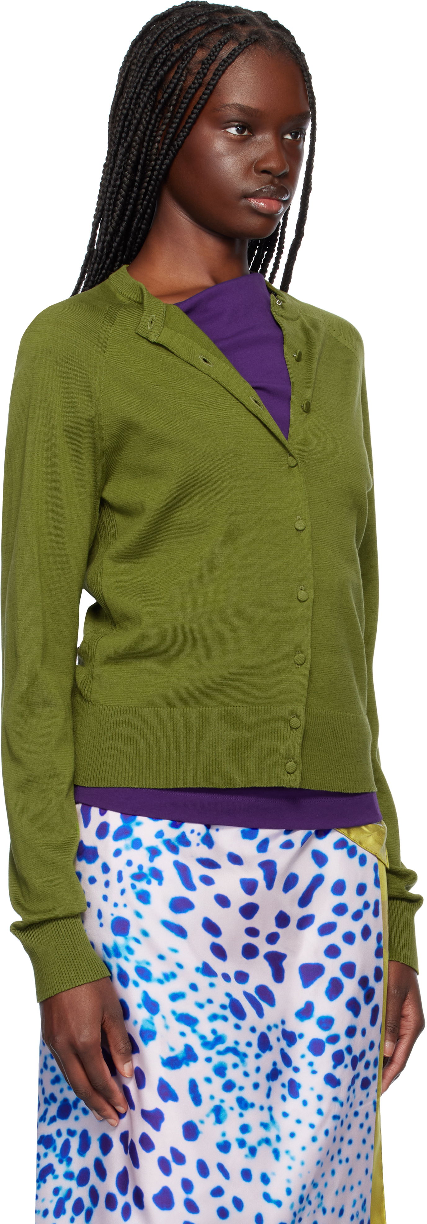 Sweater Dries Van Noten Dries Van Noten Cotton Knit Cardigan Grøn | 251-011207-1702, 1