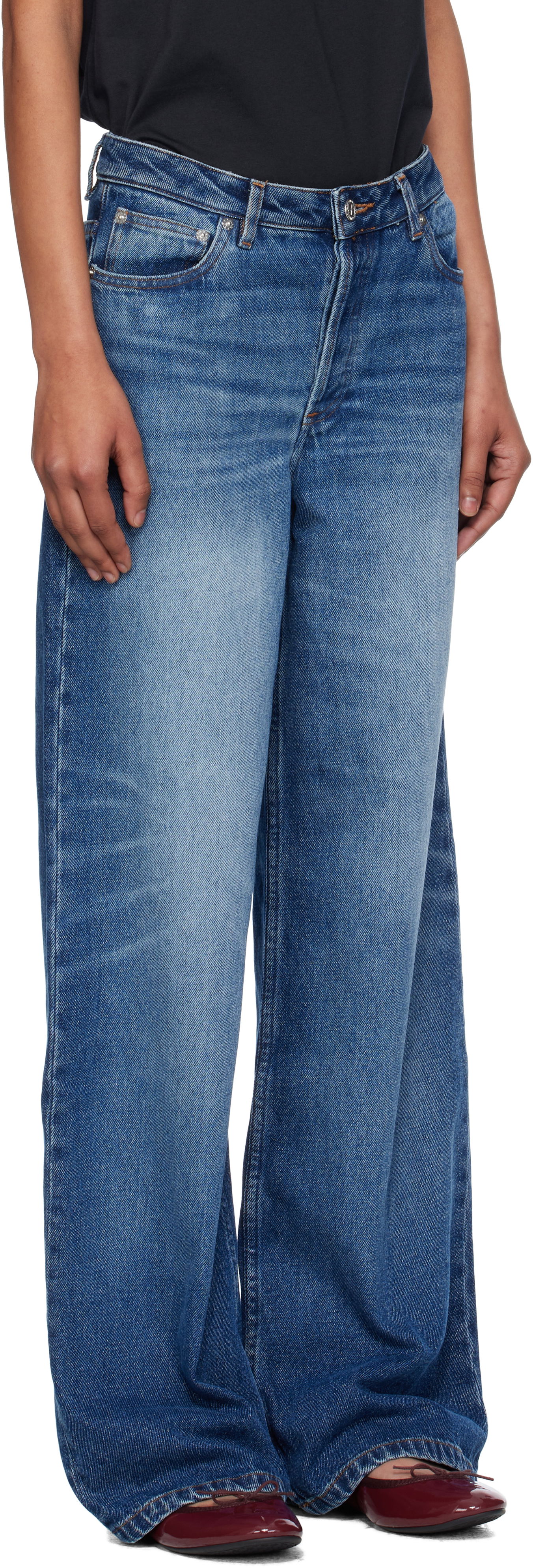 Jeans A.P.C. A.P.C. Elisabeth Wide-Leg Jeans Blå | COHJL-F09181, 1