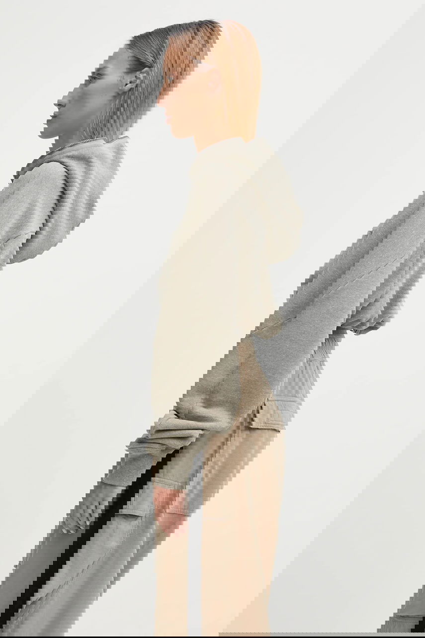 Sweatshirt Rick Owens Rick Owens DRKSHDW Collage Gimp Cropped Hoodie Grå | DS02E7233.FGM, 1