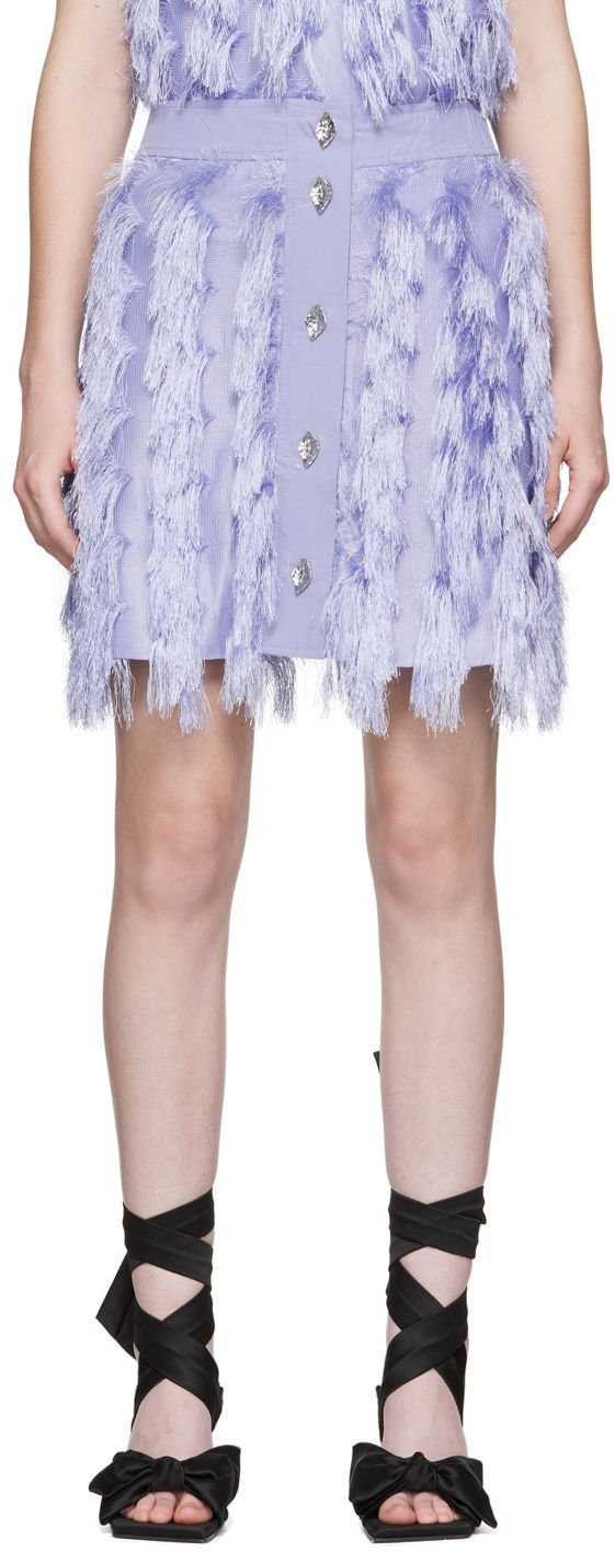 Nederdel GANNI GANNI Fringe Miniskirt Lilla | F7198