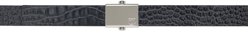 Bælter FERRAGAMO Salvatore Ferragamo Alligator Effect Reversible Belt Sort | 784042