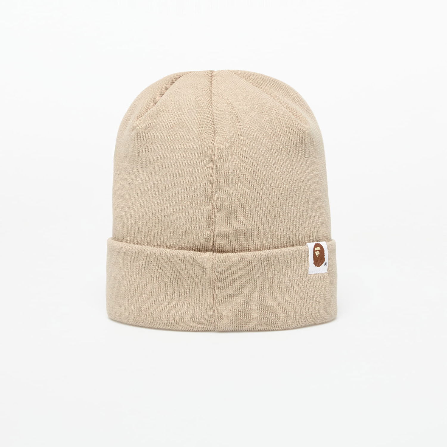 Beanie BAPE A BATHING APE One Point Ape Head Knit Cap Beige | 001HTL301006MBEI, 1