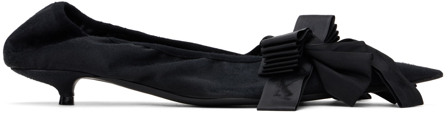 Sneakers og sko Balenciaga Suede Bow Kitten Heel Pumps Sort | 804338 W2H82, 0