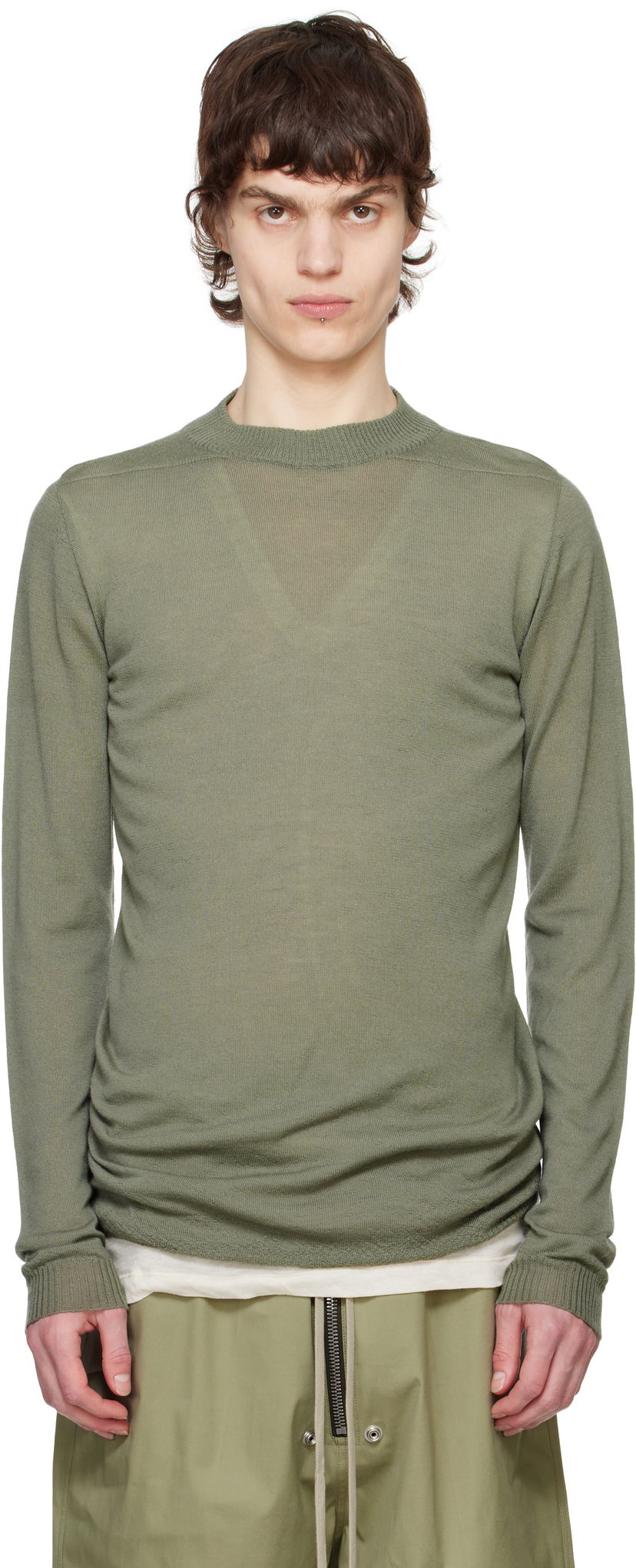Sweater Rick Owens Rick Owens Hollywood Level Lupetto Sweater Grøn | RU01E5625 WS
