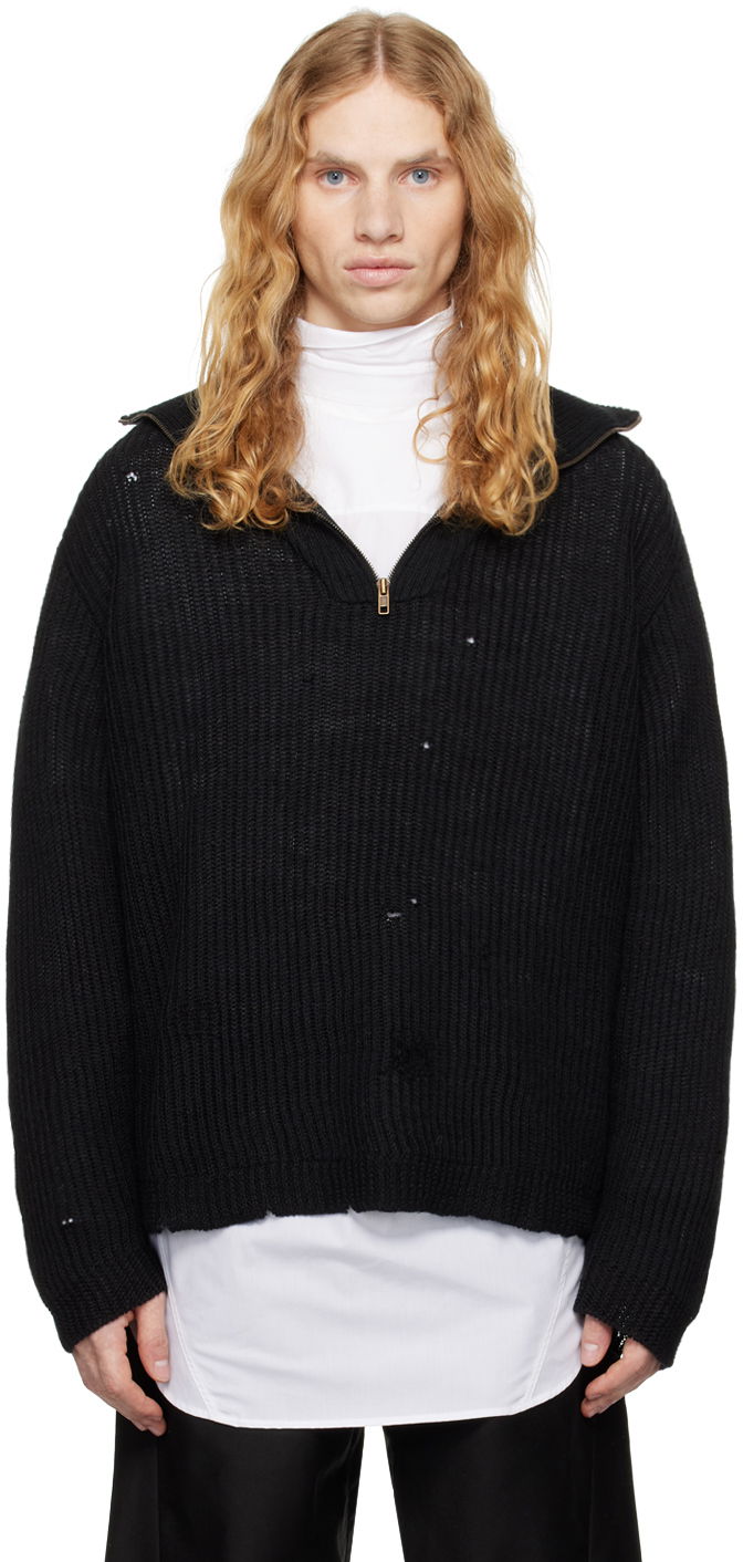 Sweater Maison Margiela Shetland Knit Sweatshirt Sort | S67HL0008 M13024