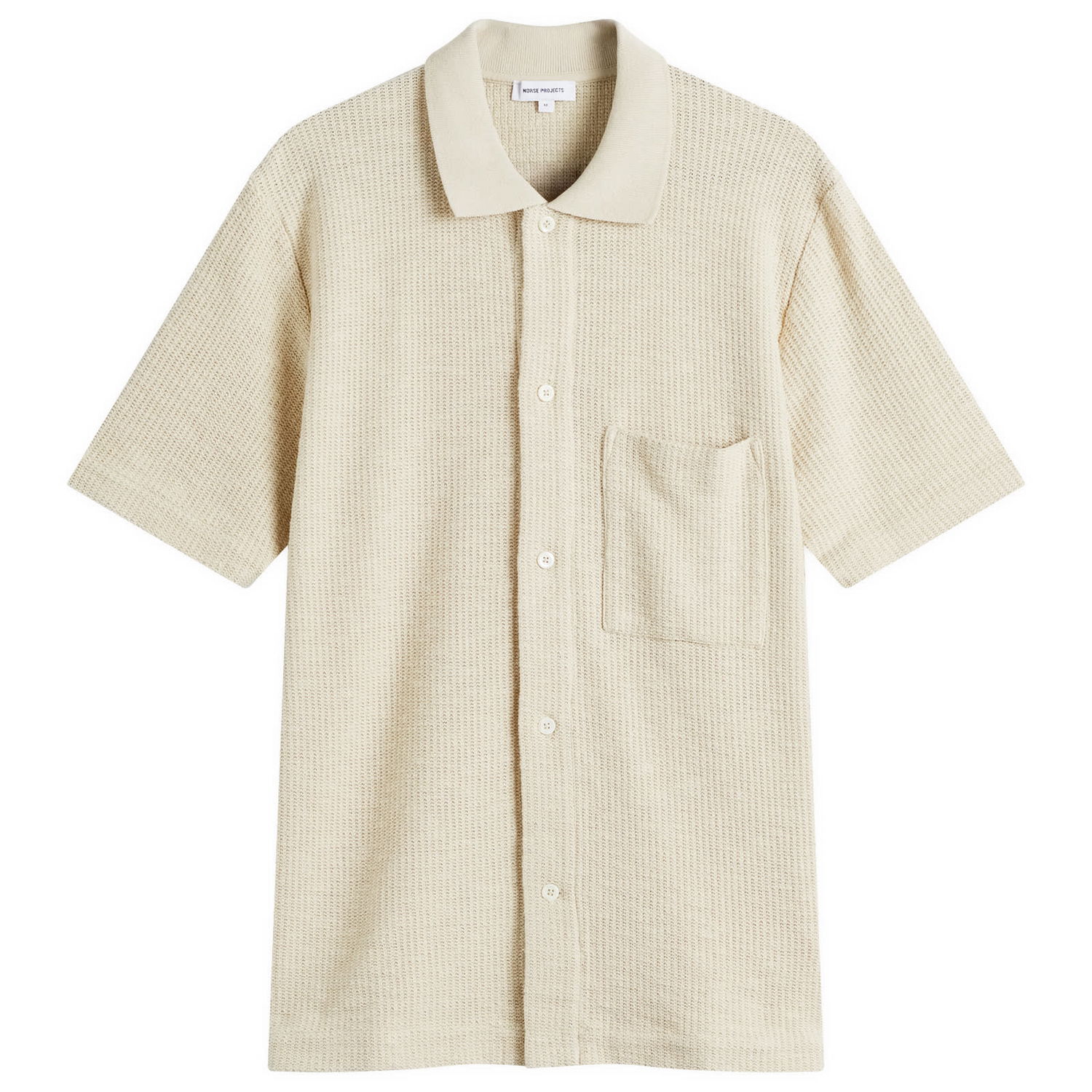 Polo skjorte NORSE PROJECTS Norse Projects Gustav Crochet Short Sleeve Shirt Beige | N01-0683-2064, 1