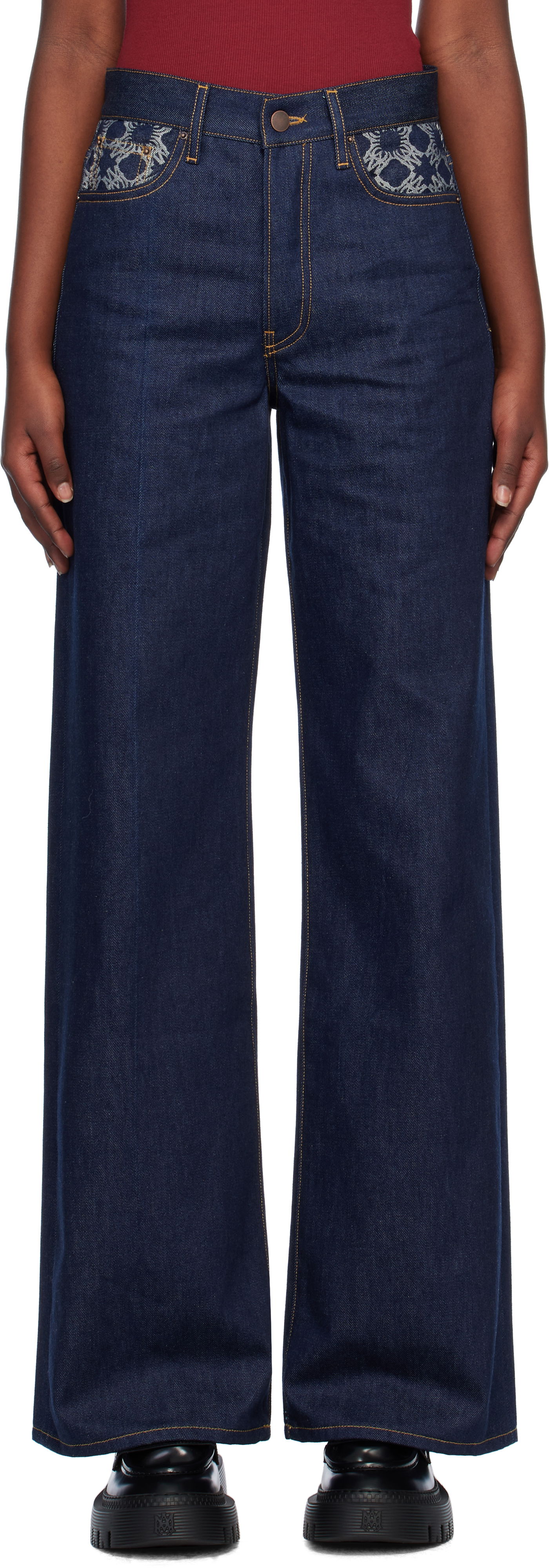 Jeans AMIRI 'MA' Quad High Rise Wide Leg Jeans Blå | AWDNGG1006, 0